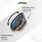 Talismanul Intuitiei - Inel Vintage cu Labradorit, Piatra Transformarii Interioare
