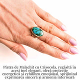 Inel Malachit si Crisocola montura Argint 925 - Protectie si echilibru emotional