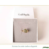 Inel moldavit brut natural si argint 925 placat cu aur de 18k, M7.5/56 – energie autentica si transformare profunda