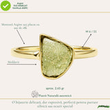 Inel moldavit brut neuniform placat cu aur de 18K , M6/51 - claritate si transformare interioara