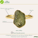 Inel moldavit brut placat cu aur de18K, M6/51– energie intensa si transformare