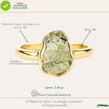 Inel moldavit brut neuniform si argint placat cu aur de 18k, M5/49 – energie transformare si autenticitate
