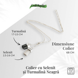 Protectie completa - Colier cu selenit si turmalina neagra pentru energie curata