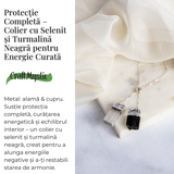Protectie completa - Colier cu selenit si turmalina neagra pentru energie curata