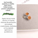 Inel Argintiu cu Dublu Agat Druzy - Energie si Eleganta Unica
