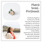 Inel din Geoda de Agata si Aventurin Verde Natural - Armonie si Vitalitate Interioara