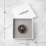 Inel Floral din Cupru cu Labradorit Natural - Talisman al Transformarii si Protectiei Interioare