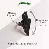 Inel Reglabil Vintage cu Turmalina Neagra aripa - Protectie si echilibru energetic