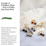 Energie si echilibru zilnic - Inel cu dublu jasp rosu brut