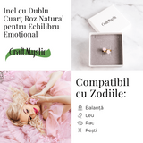 Inelul iubirii - Dublu Cuart roz natural pentru armonie si echilibru emotional