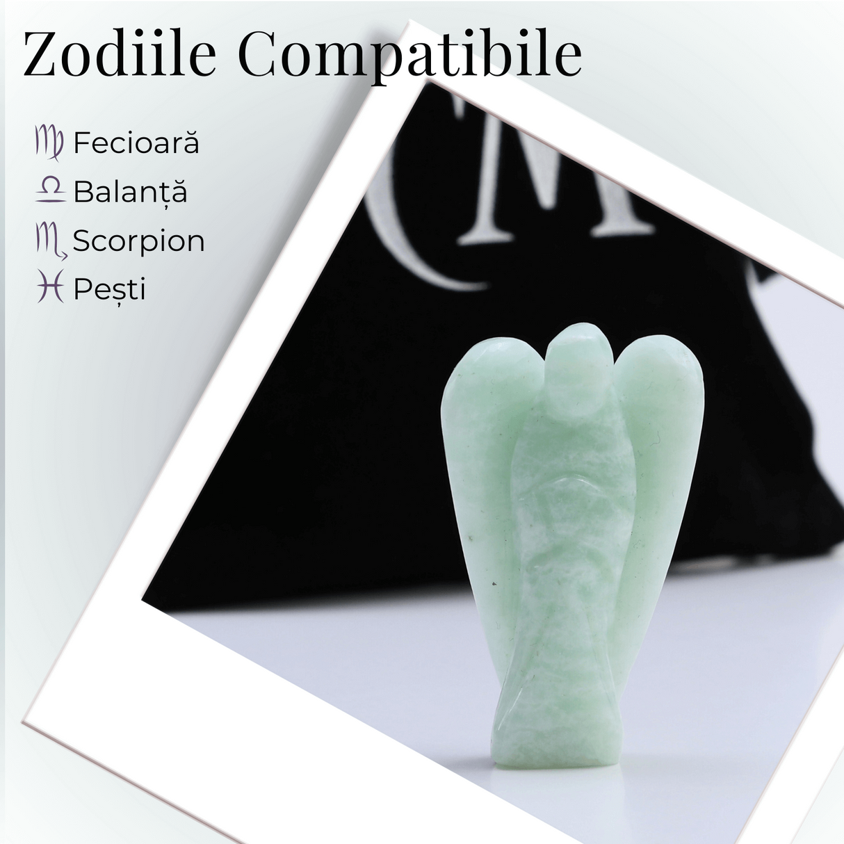 Figurina Inger 55mm din Amazonit Sculptat Manual - Protectie si Liniste