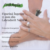 Figurina Inger 55mm din Labradorit Sculptat Manual - Protectie si Liniste
