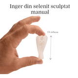 Inger de 55-60 mm Sculptat Manual din Piatra Naturala de Selenit-Protectie si Claritate Spirituala