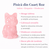 Figurina Pisica din Cuart Roz – Simbol al Iubirii, Blandetii si Vindecarii Emotionale