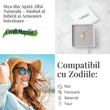 Pace si Armonie - Colier Stea din Agata Alba Natural
