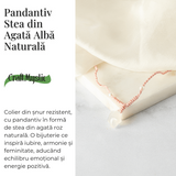 Pace si Armonie - Colier Stea din Agata Alba Natural