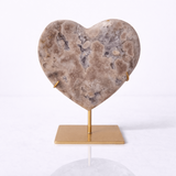 Geoda Inima din Agat cu Ametist Roz - obiect decorativ cu simbolistica blanda 0.6 kg