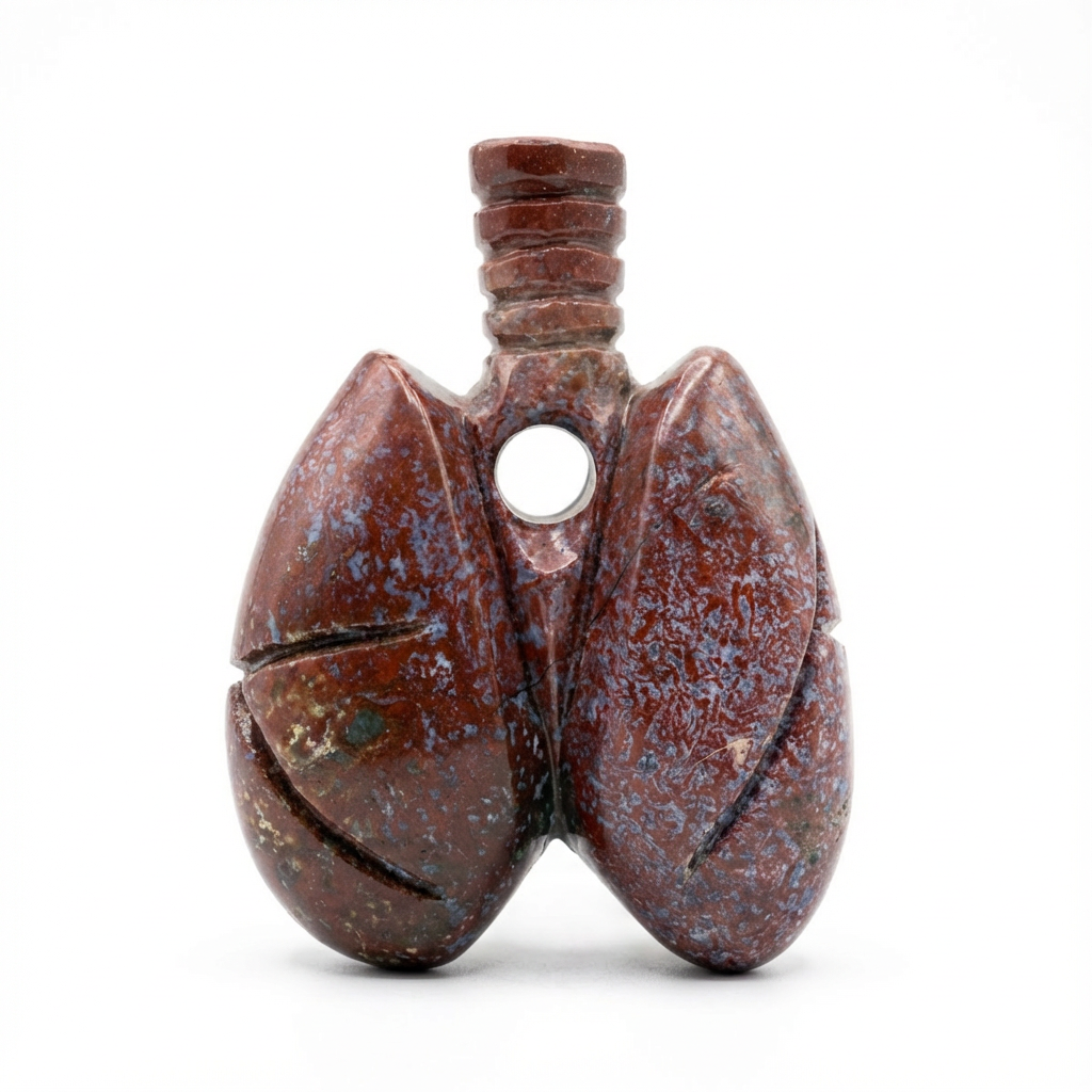 Sculptura Plaman din Jasp Breciat - Piatra Naturala Sculpata Manual (9x7 cm)