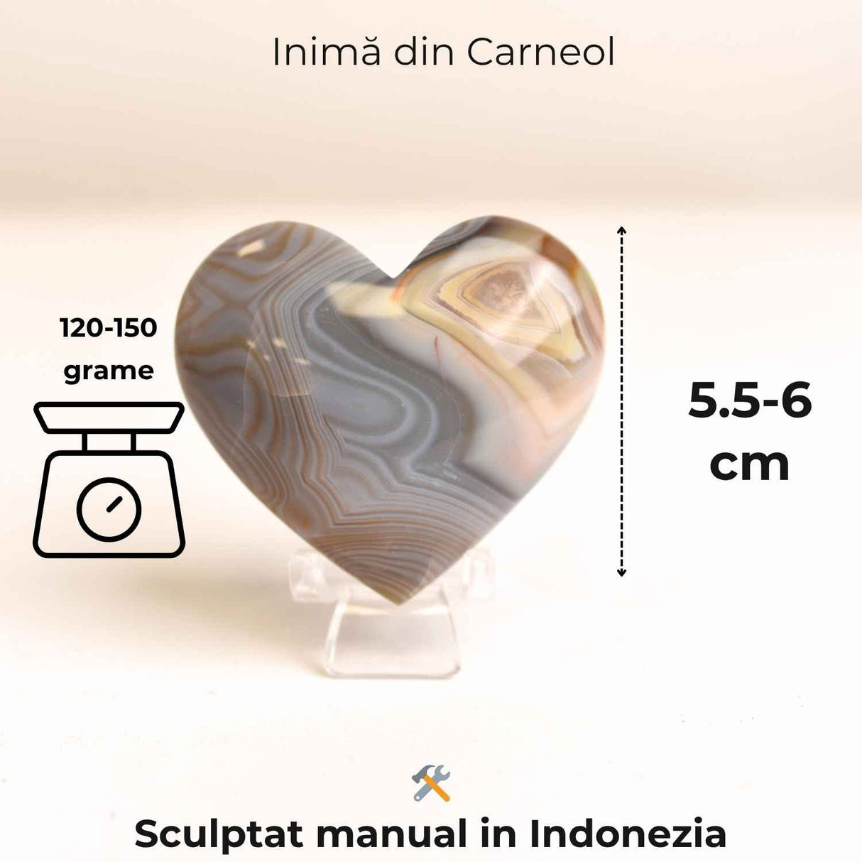 Inima din carneol - curaj in fiecare celula