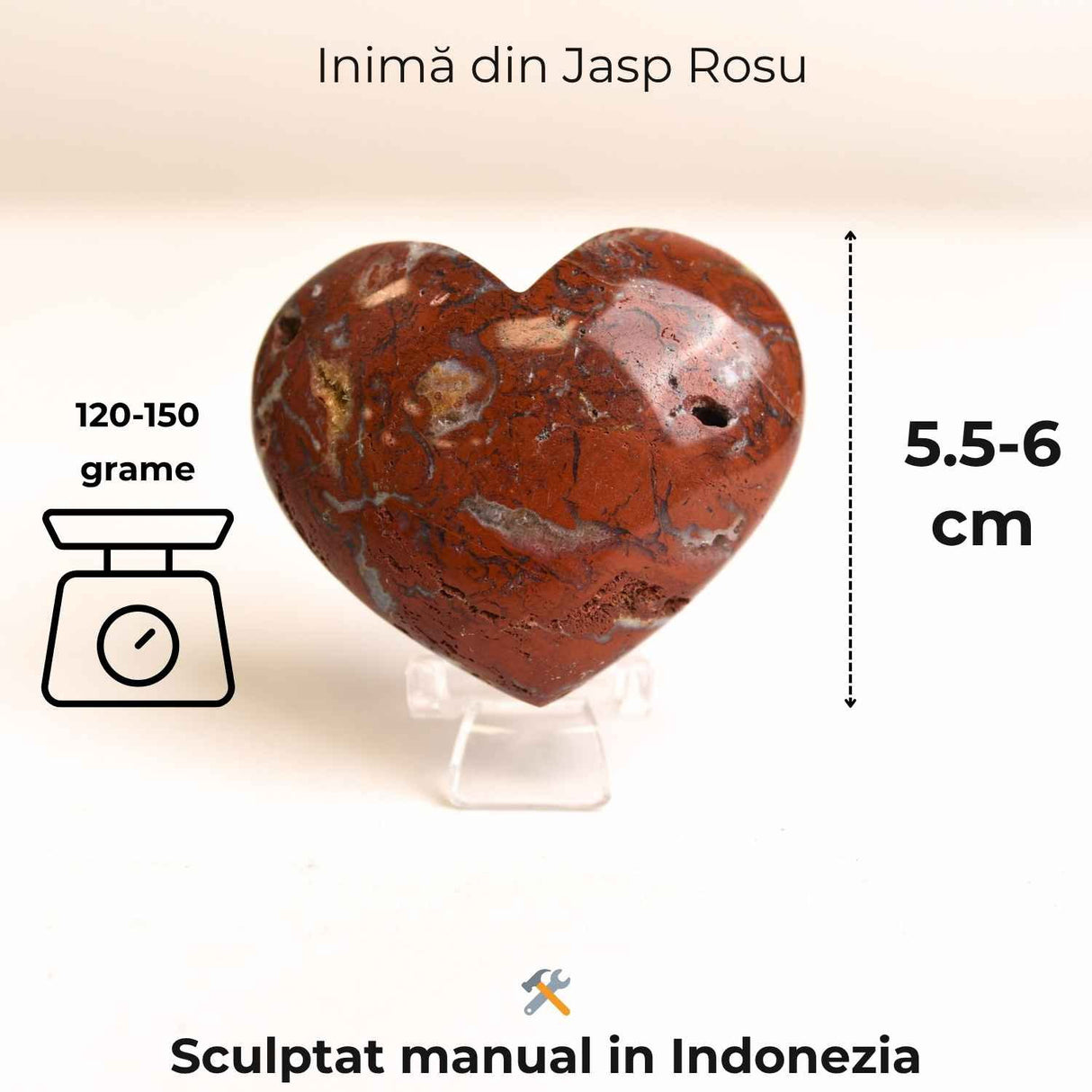 Inima din Jasp Rosu - Curaj si forta interioara in forma pura
