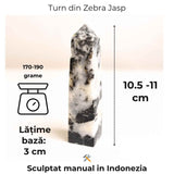Turn din Jasp Zebra cu Druzy - Echilibru intre lumina si umbra