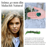 Inima de Malachit Natural 40mm - Puterea Vindecatoare la Indemana Ta