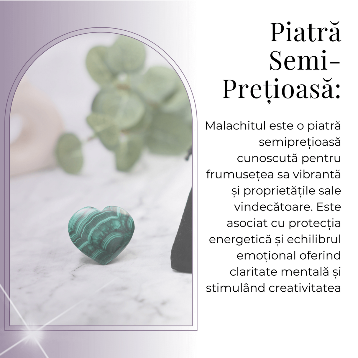 Inima de Malachit Natural 40mm - Puterea Vindecatoare la Indemana Ta