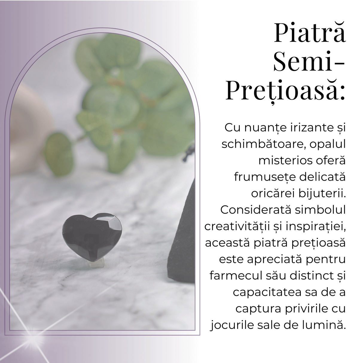 Inimioara Decorativa 30 mm din Obsidian Negru Fatetat Mexican