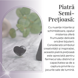Inimioara Decorativa 30 mm din Obsidian Negru Fatetat Mexican