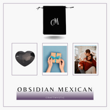 Inimioara Decorativa 30 mm din Obsidian Negru Fatetat Mexican