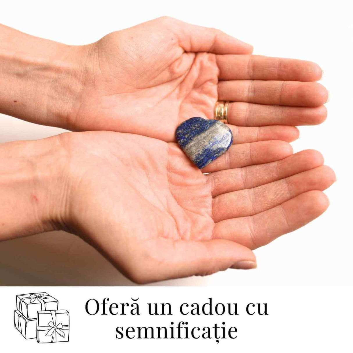 Inima Sculptata Manual din Lapis Lazuli 3 cm- Claritate Mentala si Protectie