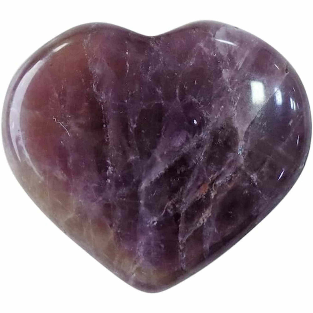Inimioara din cristal Ametist 3 cm si saculet satin inclus - Terapie, meditatie Reiki, Mini cristale de buzunar