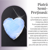 Inima din Cristal de Opalita Sculptata Manual - Piatra Semipretioasa pentru Bijuterii si Impachetare cu Sarma