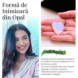 Inima din Cristal de Opalita Sculptata Manual - Piatra Semipretioasa pentru Bijuterii si Impachetare cu Sarma