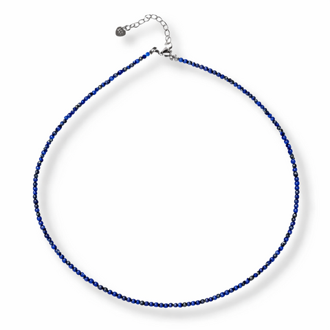 Intelepciune si Creativitate - Choker din Otel Inoxidabil cu Lapis Lazuli Natural Fatetat