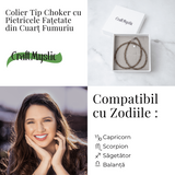 Colier cu Cuart Fumuriu Fatetat - Protectie, Claritate si Echilibru Emotional