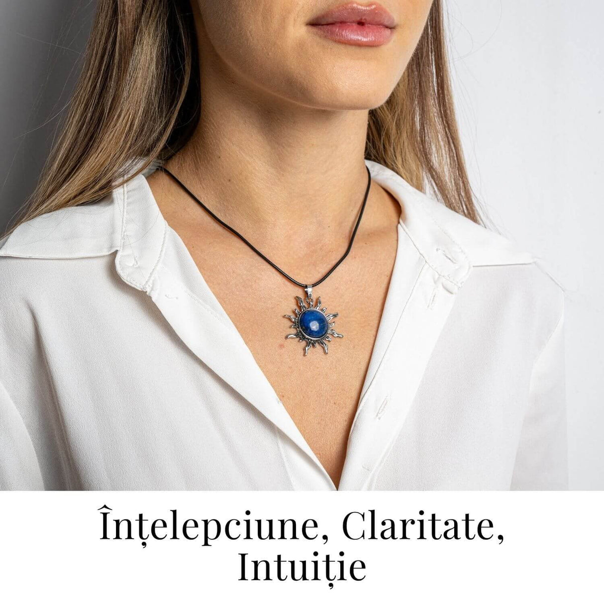 Intelepciune si Creativitate - Colier Soare cu Lapis Lazuli Natural