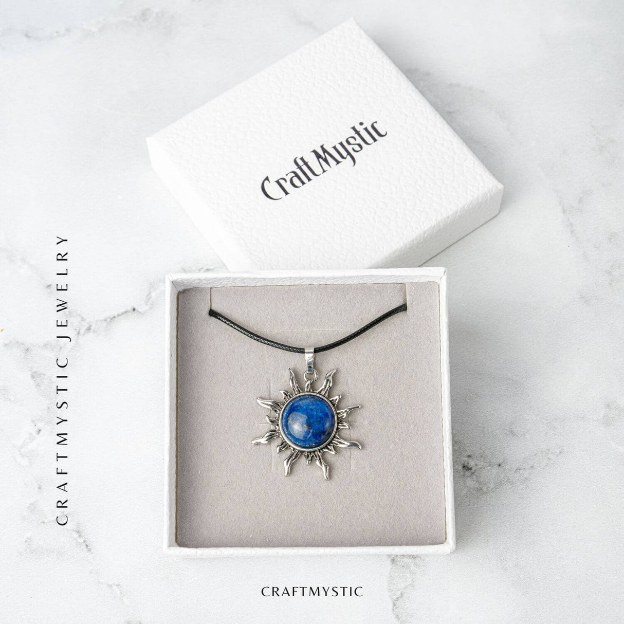 Intelepciune si Creativitate - Colier Soare cu Lapis Lazuli Natural