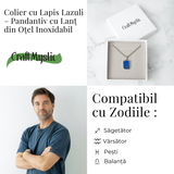Colier din Otel Inoxidabil cu Lapis Lazuli Natural - Claritate si Armonie Interioara