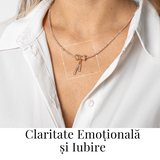 Iubire si Delicatete - Colier din Cuart Roz Fatetat cu Fundita