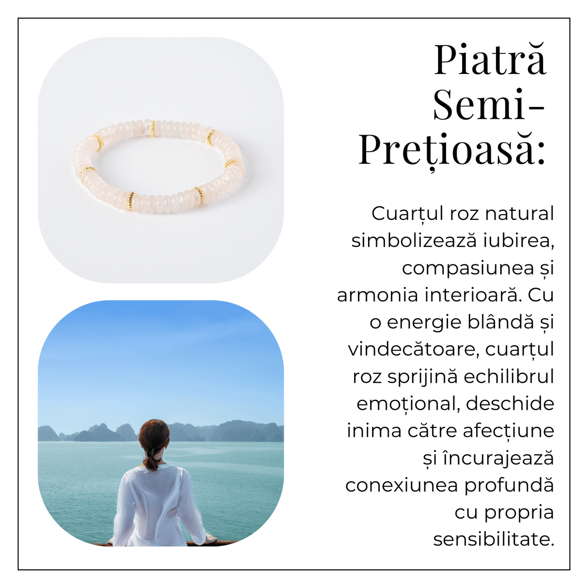 Iubire si Armonie - Bratara din Cuart Roz Natural
