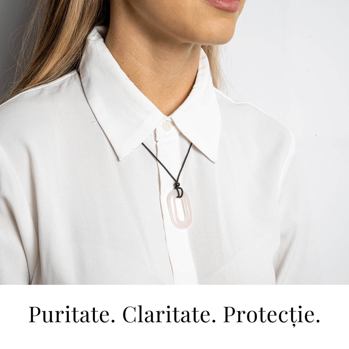 Iubire si Armonie - Colier Oval cu Cuart Roz Natural