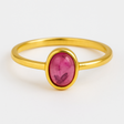 Inel cu Turmalină Roz, Argint 925 placat aur 18k – CraftMystic