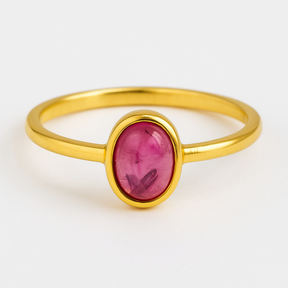 Inel cu Turmalină Roz, Argint 925 placat aur 18k – CraftMystic