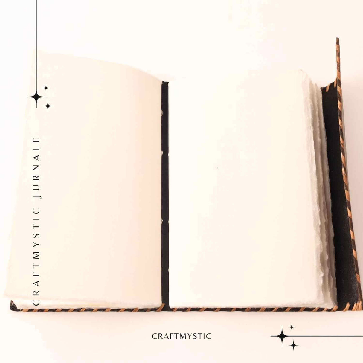 Jurnal Piele Naturala cu Cristal Galben si Hartie din Bumbac – Mandala Vintage