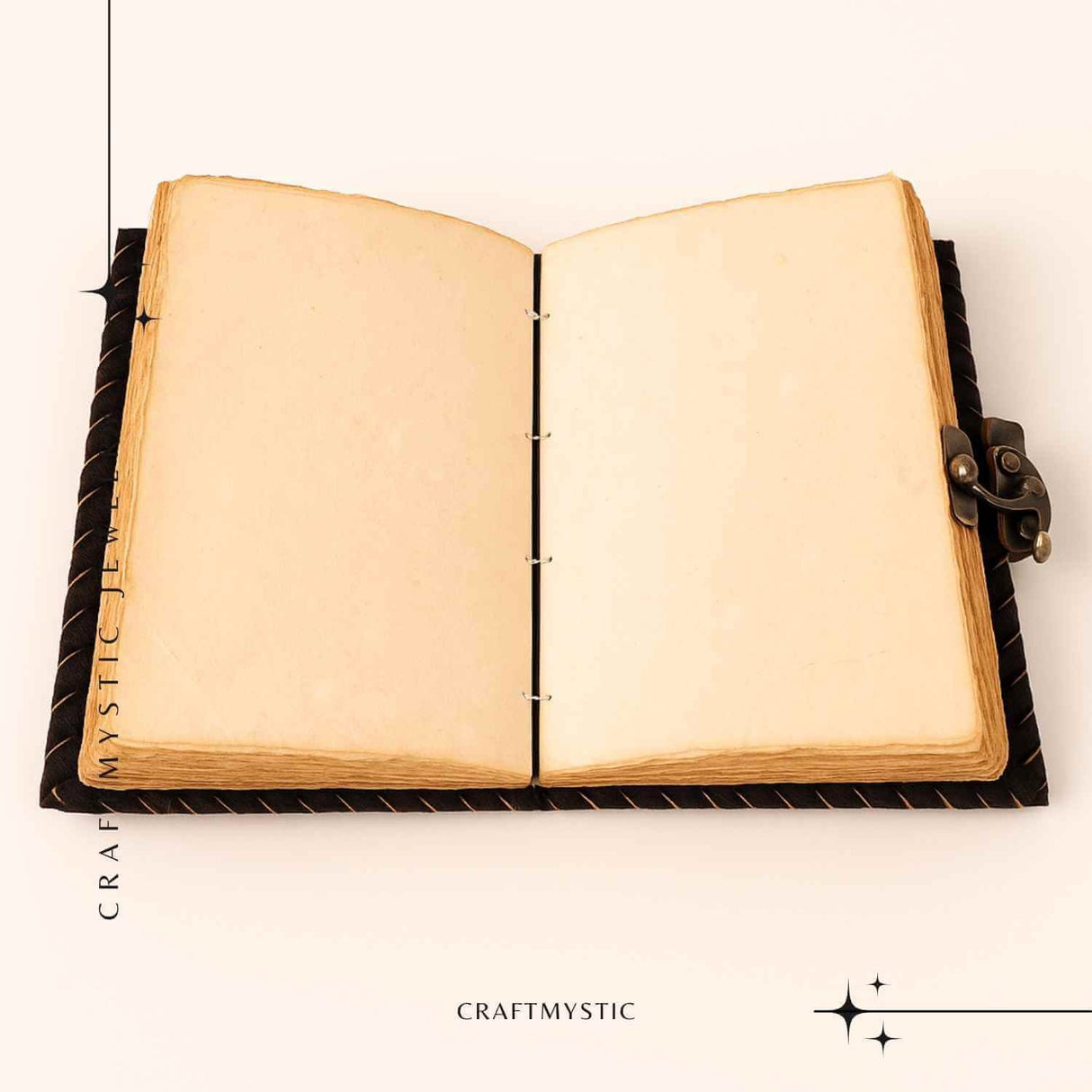 Jurnal Piele Naturala cu Hartie din Bumbac galbena model cheita