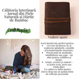 Jurnal Piele Naturala cu Hartie din Bumbac galbena model cheita