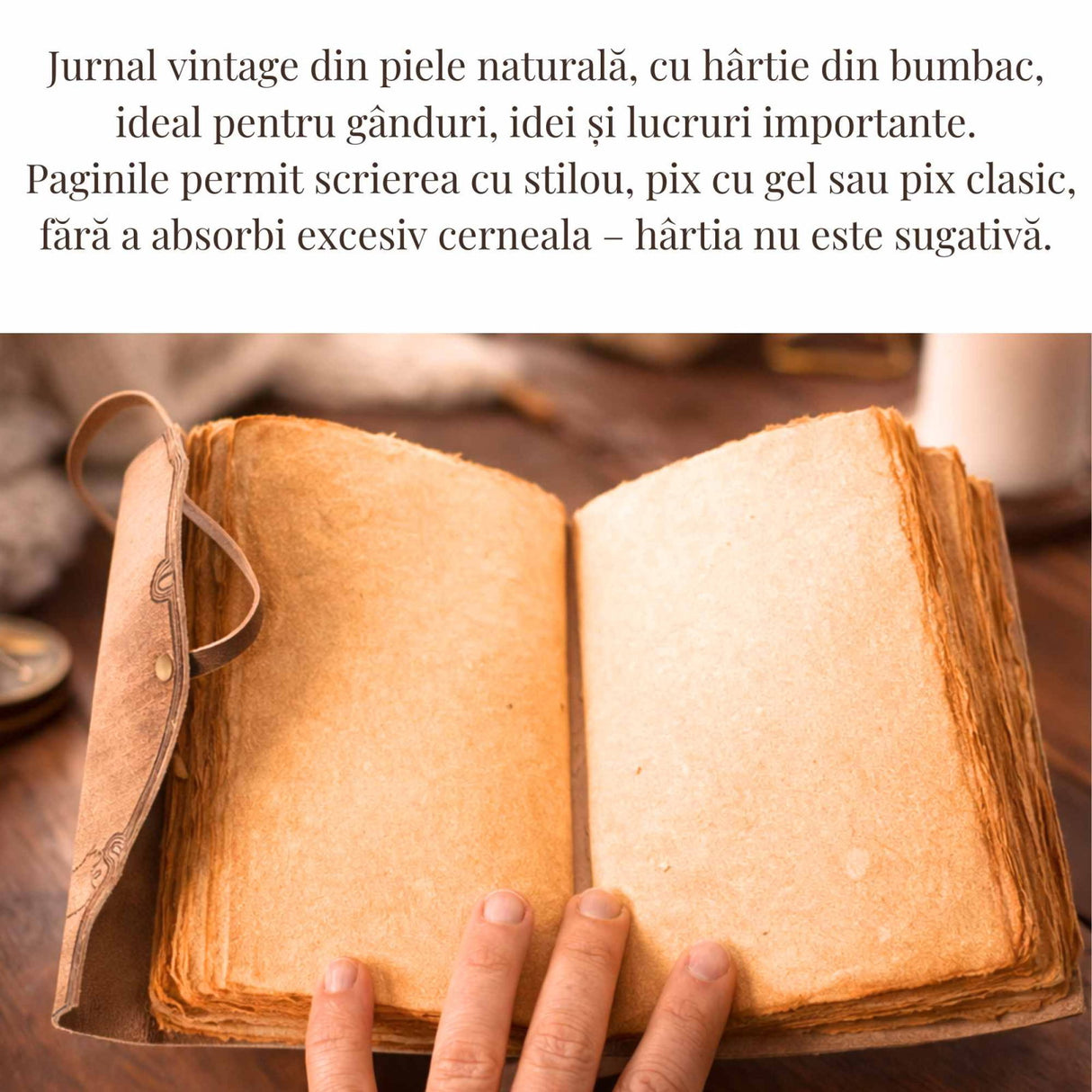 Jurnal Medieval din Piele Naturala cu Harta – Cronicile Exploratorului 18x13 cm