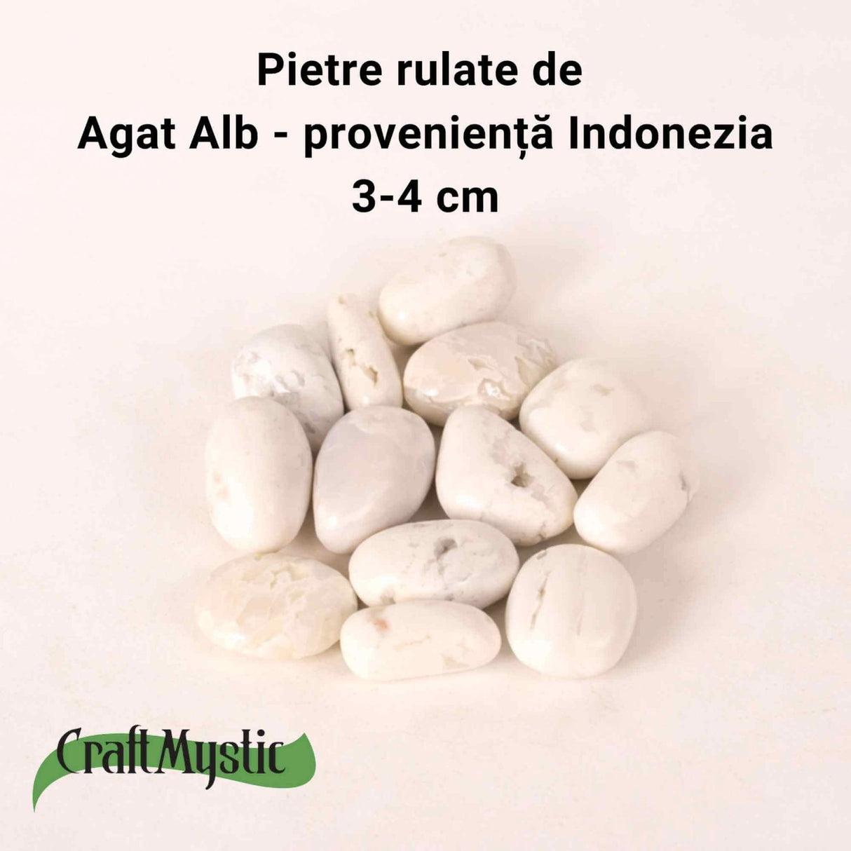 Piatra rulata de Agat Alb Indonezia- o prezenta simpla care aduce claritate si liniste in gesturile de zi cu zi