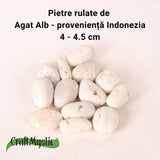 Piatra rulata de Agat Alb Indonezia- o prezenta simpla care aduce claritate si liniste in gesturile de zi cu zi